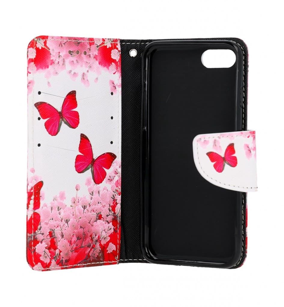 Pouzdro TopQ iPhone SE 2022 knížkové Růžoví motýlci 74781 - náhled 3