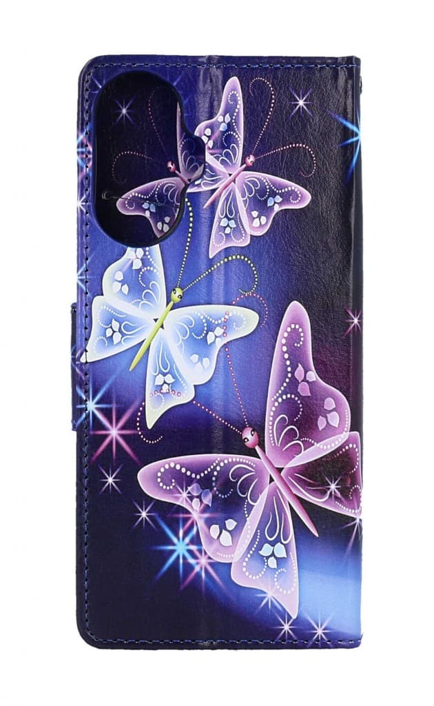 Pouzdro TopQ Realme C55 knížkové Modré s motýlky 107385 - náhled 2