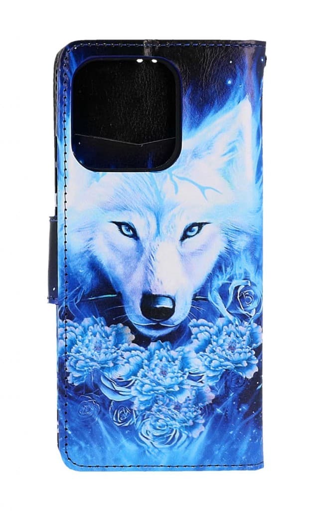 Pouzdro TopQ Xiaomi Redmi 12C knížkové Tyrkysový vlk 112666 - náhled 2