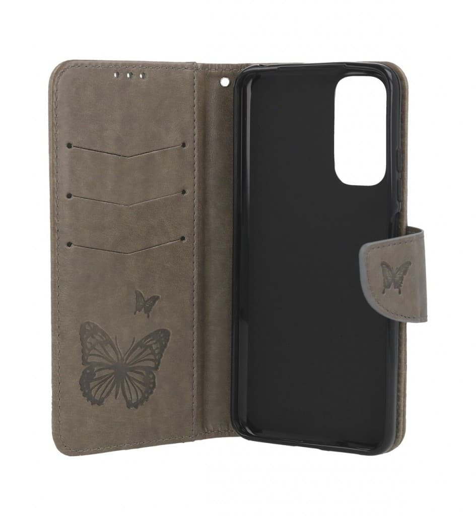 Pouzdro TopQ Xiaomi Redmi Note 11 knížkové Butterfly šedé 73695 - náhled 3