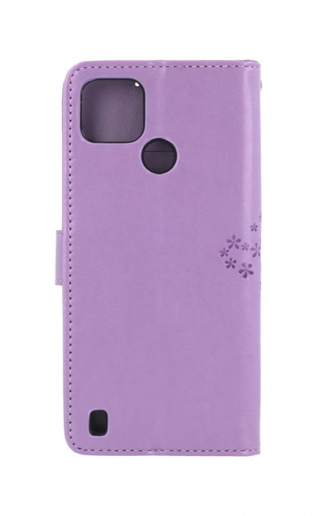 Pouzdro TopQ Realme C25Y knížkové Světle fialový strom sovičky 70827 - náhled 2