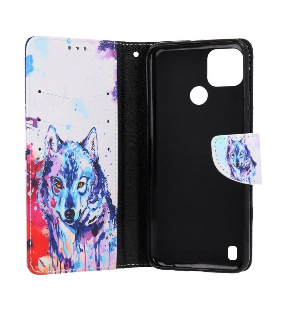 Pouzdro TopQ Realme C25Y knížkové Kresba vlka 70328 - náhled 3