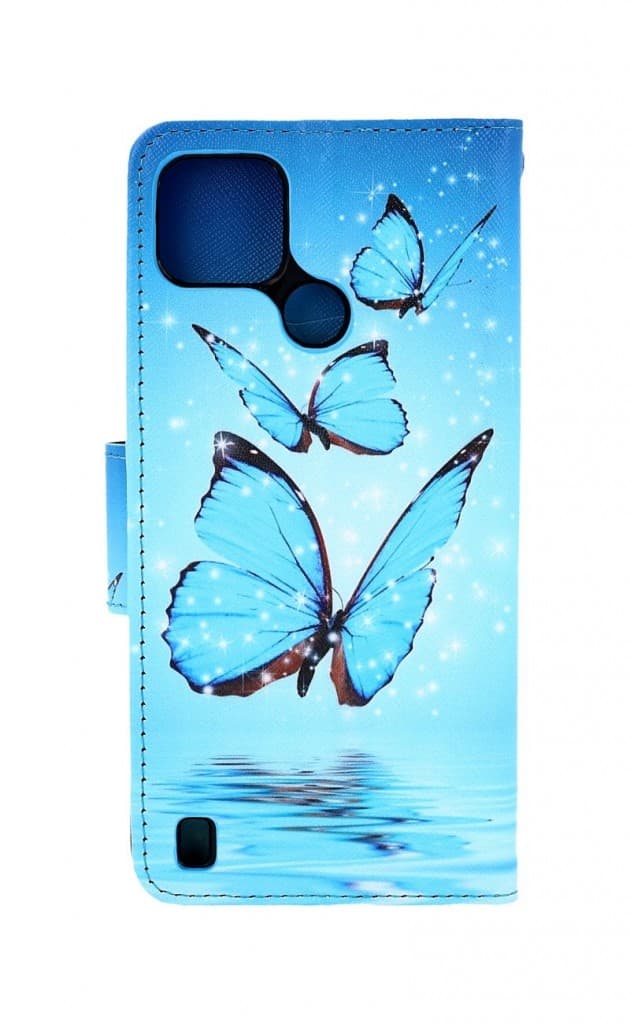 Pouzdro TopQ Realme C25Y knížkové Modří motýlci 70338 - náhled 2