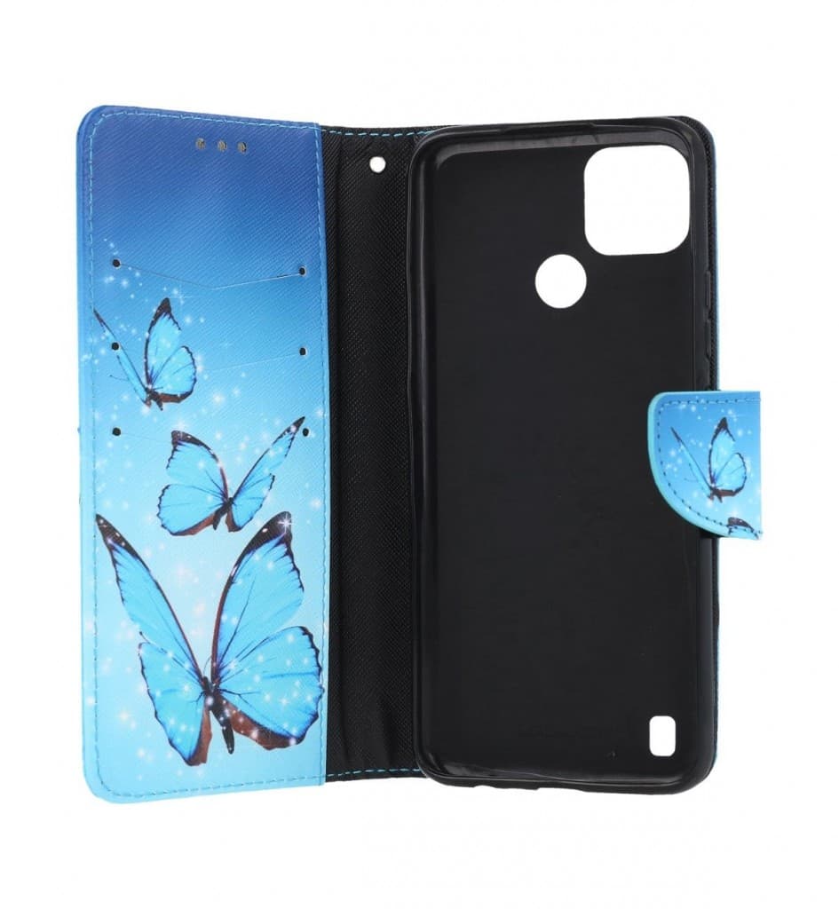 Pouzdro TopQ Realme C25Y knížkové Modří motýlci 70338 - náhled 3