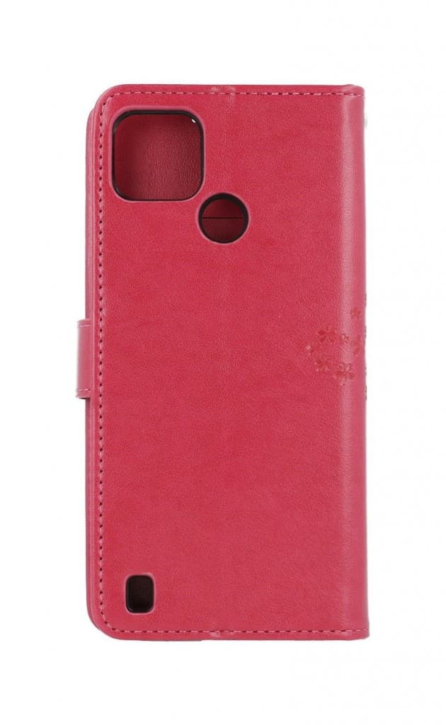 Pouzdro TopQ Realme C25Y knížkové Tmavě růžový strom sovičky 70811 - náhled 2