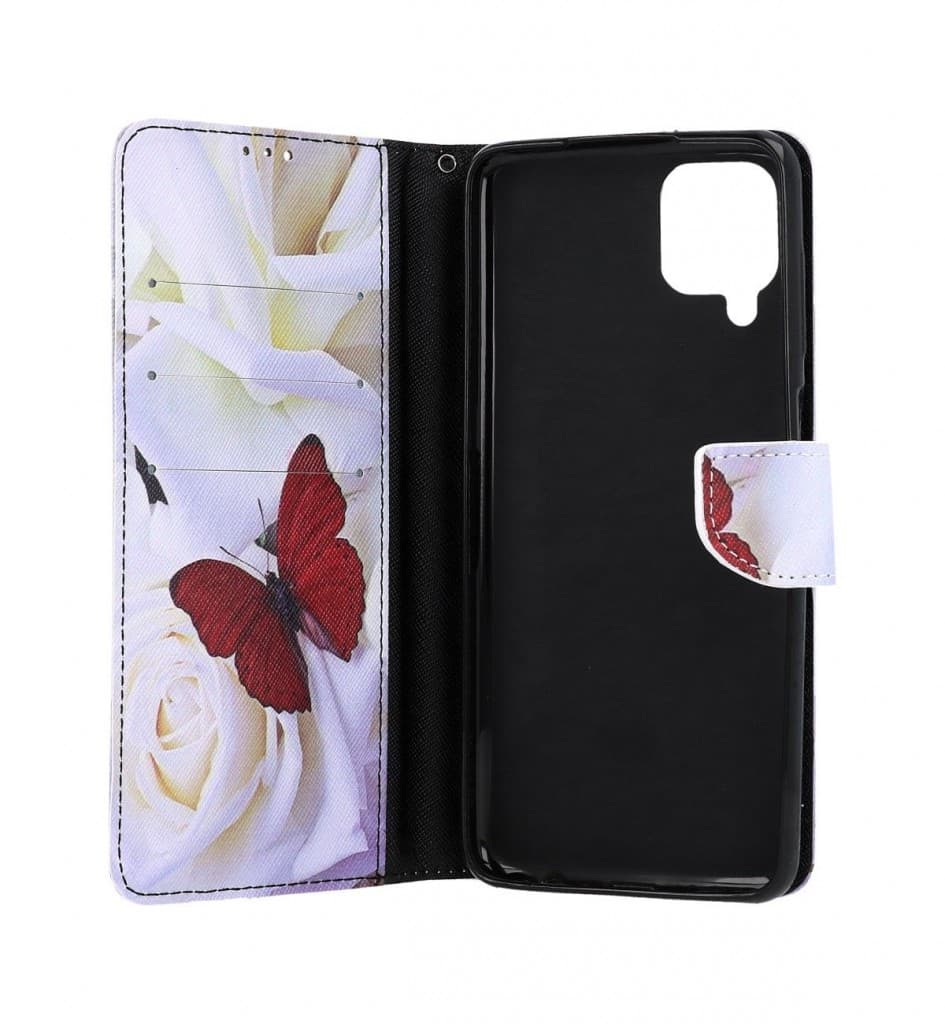 Pouzdro TopQ Samsung A22 knížkové Červený motýl 66238 - náhled 3