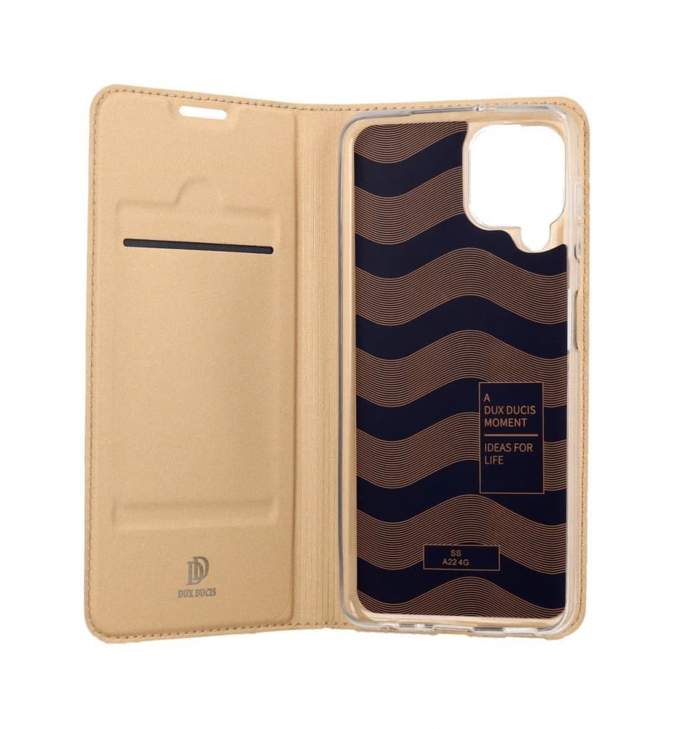 Pouzdro Dux Ducis Samsung A22 knížkové zlaté 60398 - náhled 3