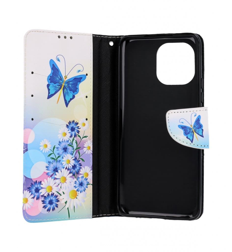 Pouzdro TopQ Xiaomi Mi 11 knížkové Bílé s motýlkem 58327 - náhled 3