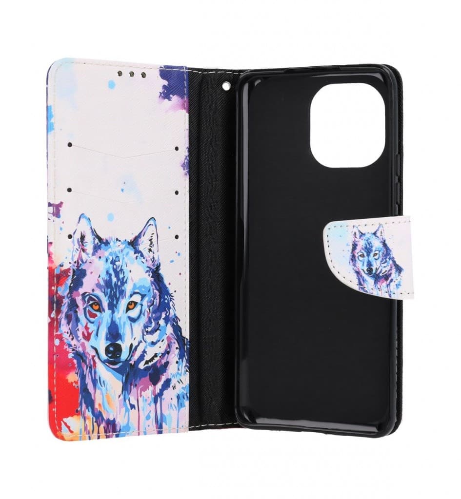 Pouzdro TopQ Xiaomi Mi 11 knížkové Kresba vlka 58319 - náhled 3
