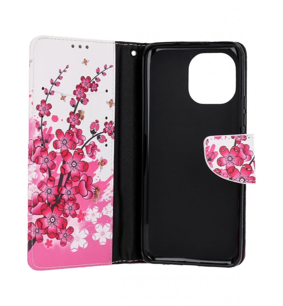Pouzdro TopQ Xiaomi Mi 11 knížkové Kytičky textil 58328 - náhled 3