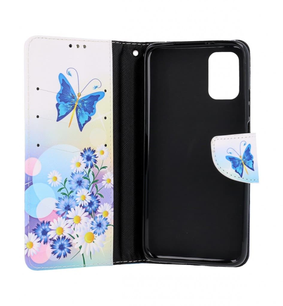 Pouzdro TopQ Xiaomi Poco M3 knížkové Bílé s motýlkem 58337 - náhled 3