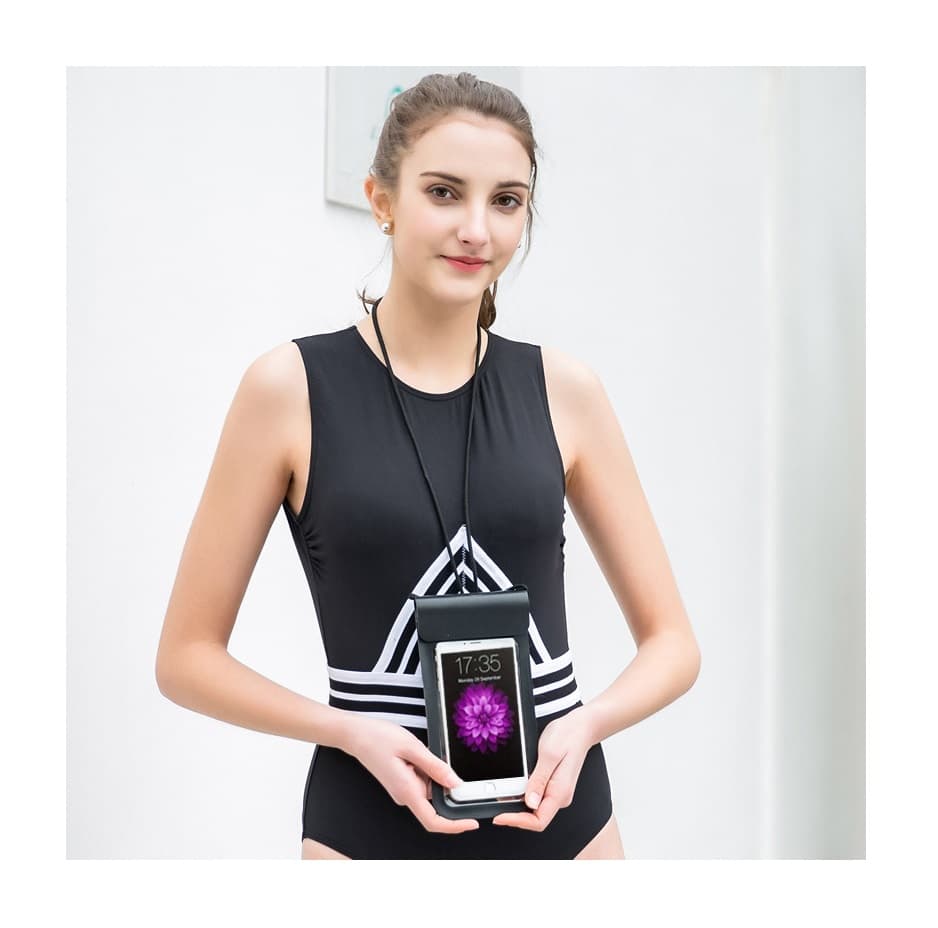 Univerzální vodotěsné pouzdro TopQ Metallic XL na mobil černé 95490 - náhled 3