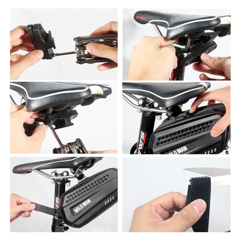 Pouzdro WildMan ES7 pro mobilní telefon pod sedátko kola černé 1,2L 94651 - náhled 5