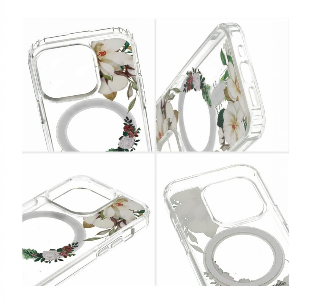 Kryt Tel Protect Flower iPhone 13 Pro MagSafe s bílými květy 98531 - náhled 3