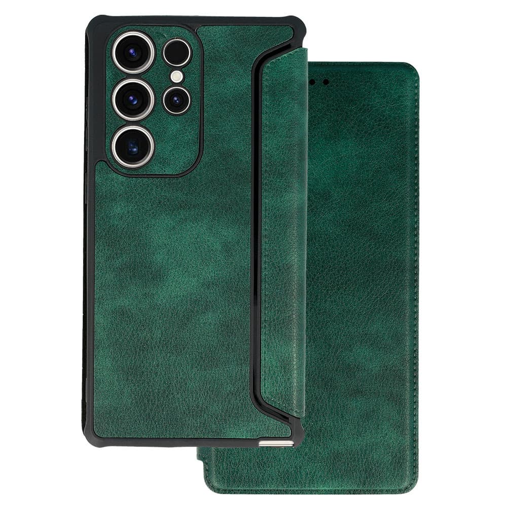 Kožené pouzdro Razor na Samsung Galaxy S23 Plus tmavě zelené - náhled 1