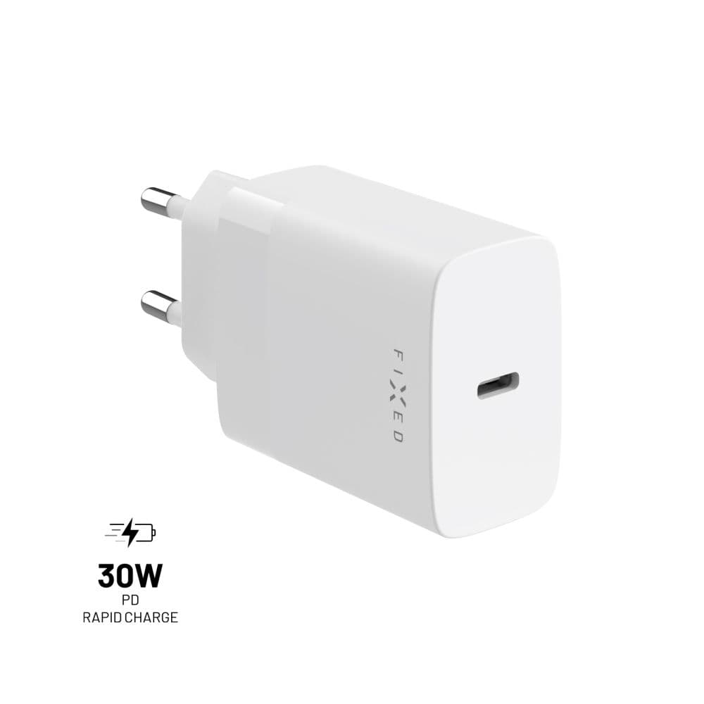 Adaptér FIXED s USB-C výstupem a podporou PD, 30W, bílý - náhled 1
