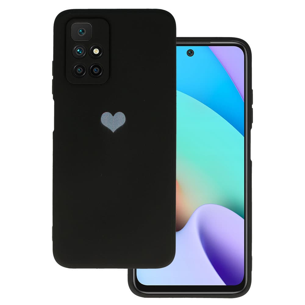 Vennus Silikonové pouzdro se srdcem pro Xiaomi Redmi 10 design 1 černé - náhled 1