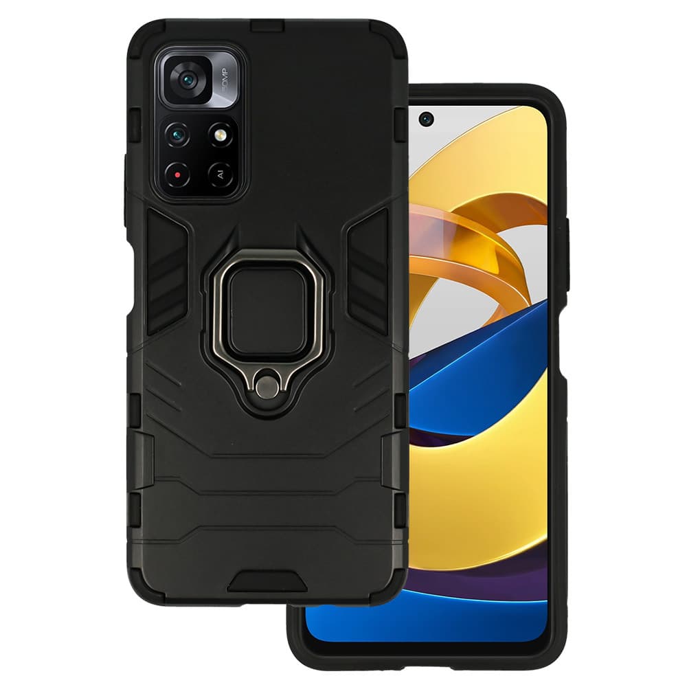 Zadní kryt Ring Armor pro Xiaomi Poco M4 Pro 5G černý - náhled 1