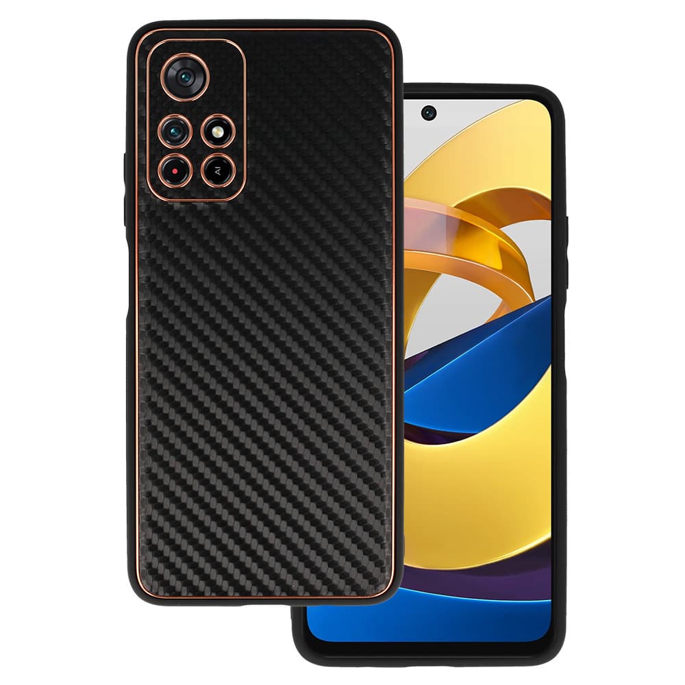 TEL PROTECT Kožené pouzdro Carbon pro Xiaomi Redmi Note 11 5G/Note 11S 5G/Poco M4 Pro 5G Black - náhled 1