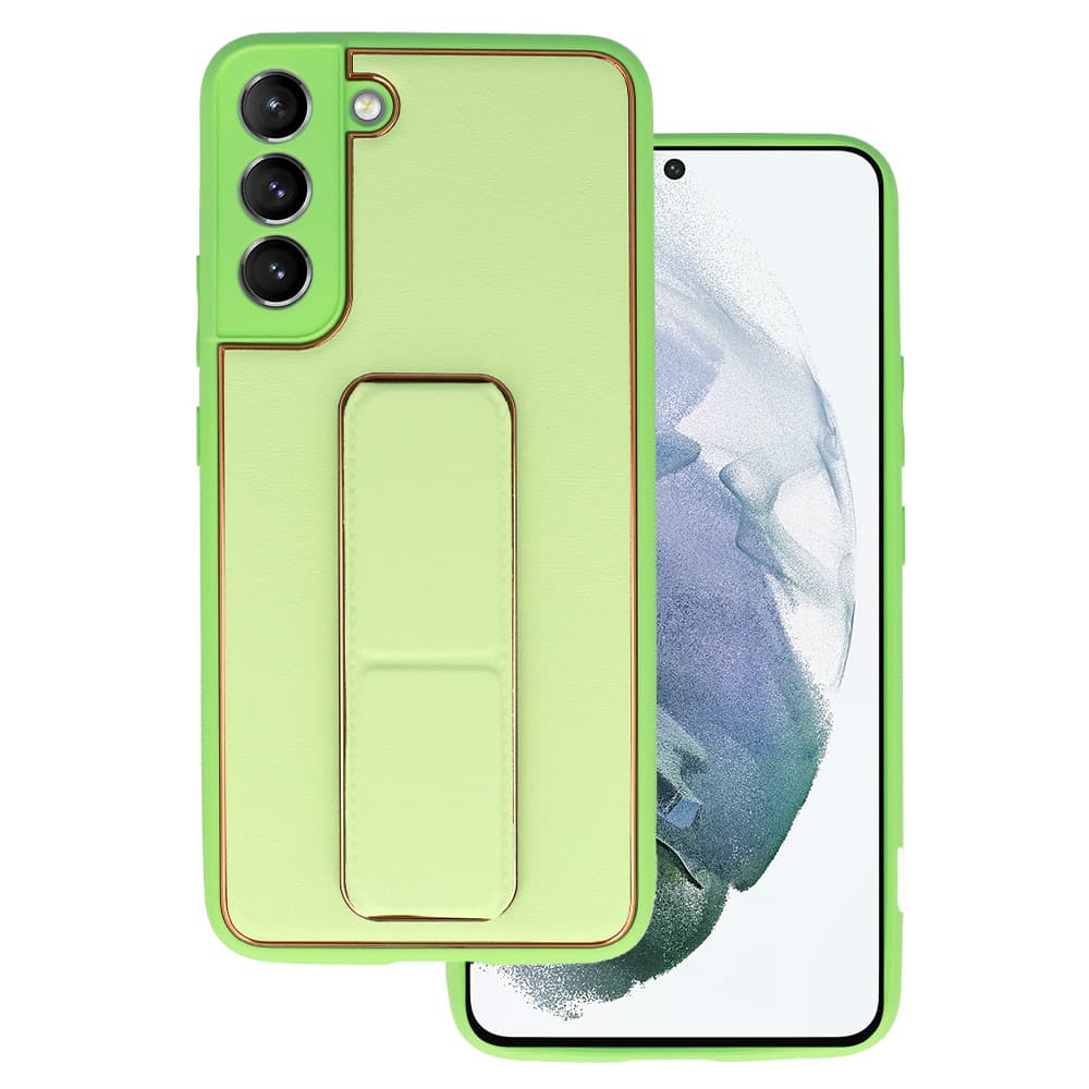 Kožený kryt TEL PROTECT se stojánkem pro Samsung Galaxy S22 Plus mentolový - náhled 1