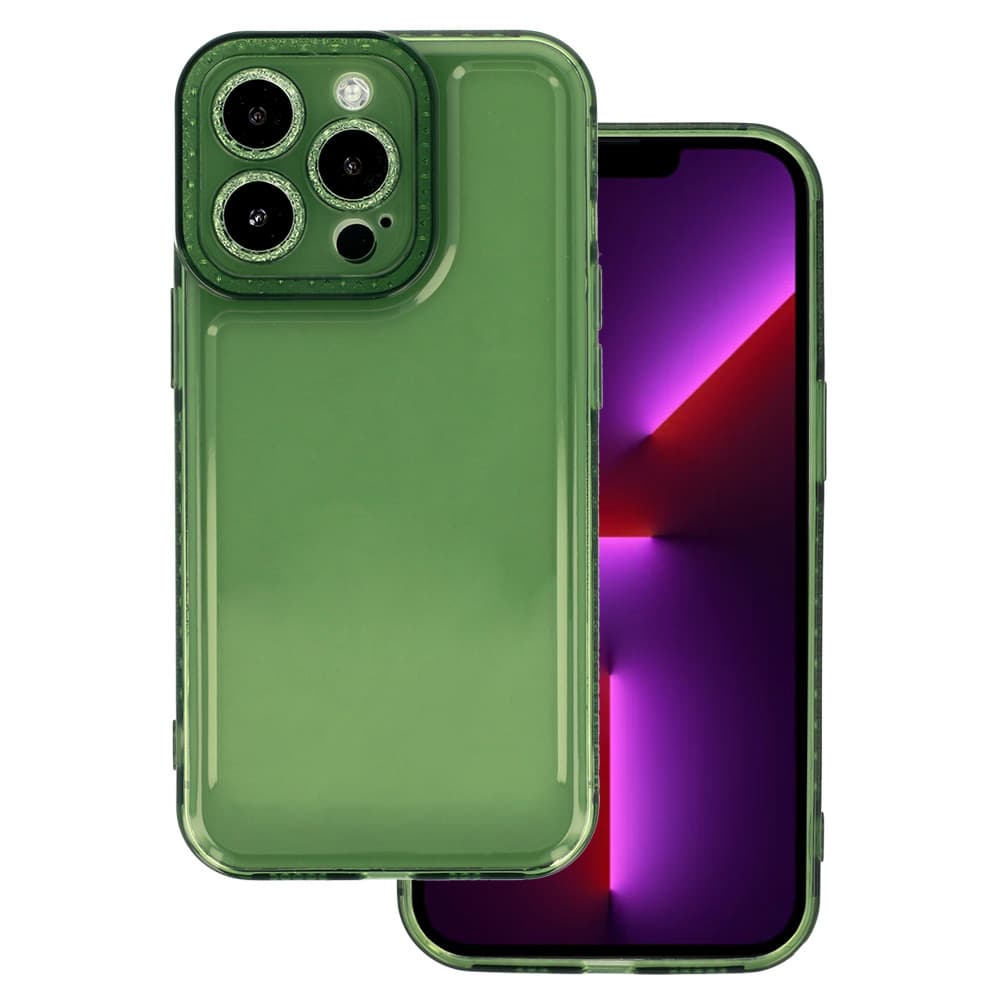 Pouzdro Crystal Diamond 2mm pro Iphone 13 Pro Max Transparent green - náhled 1