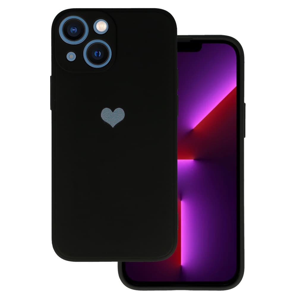 Vennus Silikonové pouzdro se srdcem pro Iphone 14 Plus design 1 černé - náhled 1