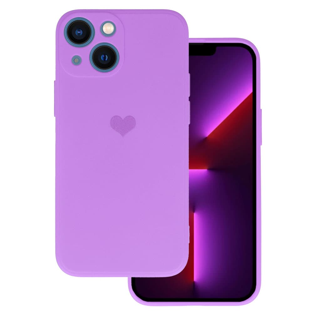 Vennus Silikonové pouzdro se srdcem pro Iphone 14 Plus design 1 fialové - náhled 1