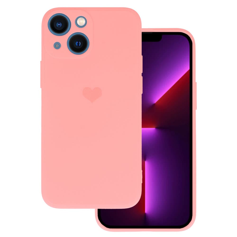 Vennus Silikonové pouzdro se srdcem pro Iphone 14 Plus design 1 růžové - náhled 1