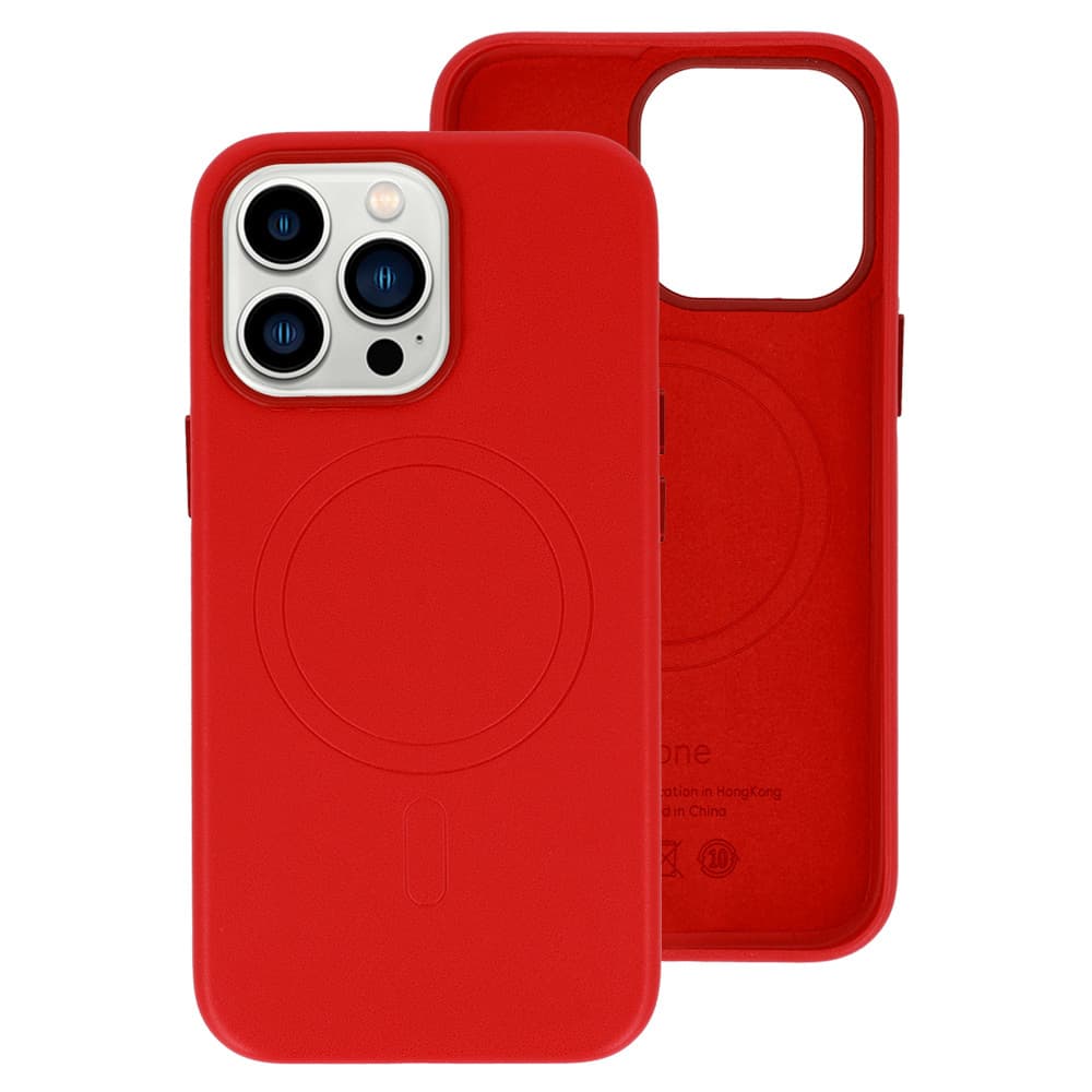 Zadní kryt MagSafe Leather pro Iphone 14 Red - náhled 1