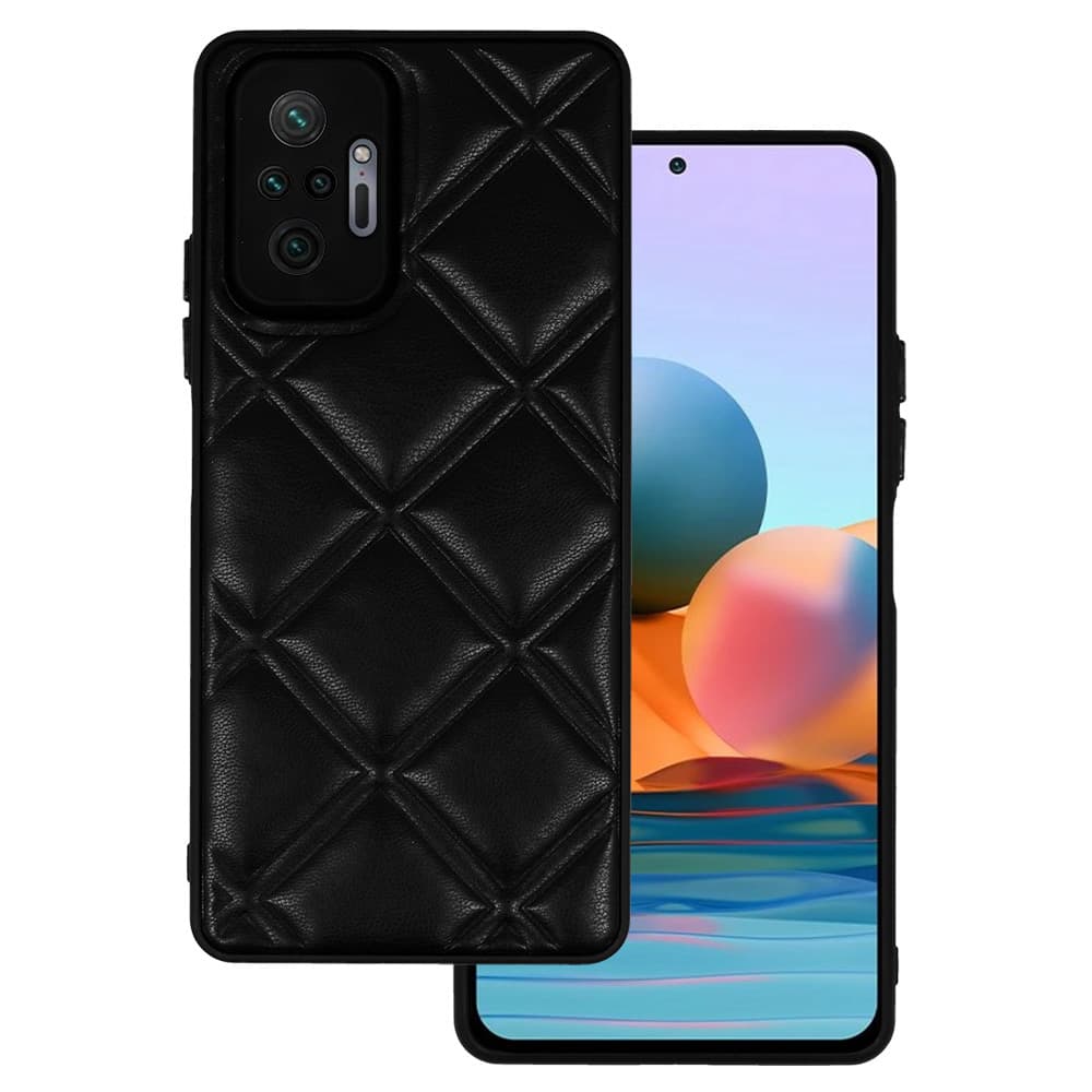 Kožené 3D pouzdro pro Xiaomi Redmi Note 10 Pro/Note 10 Pro Max design 3 černé - náhled 1