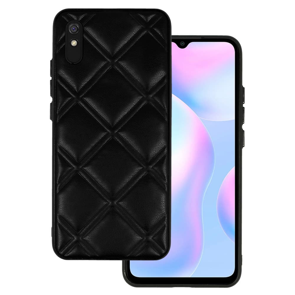 Kožené 3D pouzdro pro Xiaomi Redmi 9A design 3 černé - náhled 1