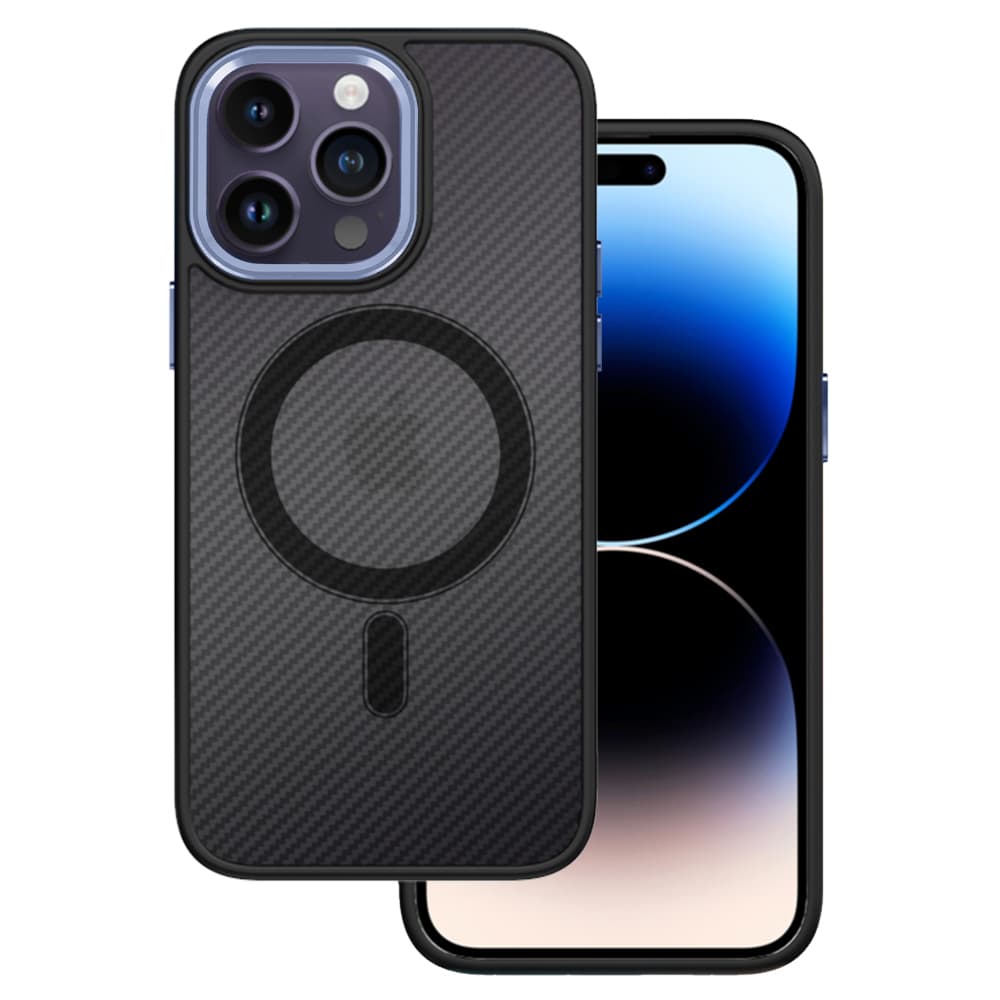 Tel Protect Magnetic Carbon Case pro Iphone 13 Pro Black-purple - náhled 1