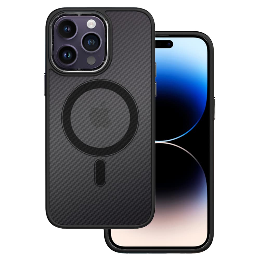 Zadní kryt Tel Protect Magnetic Carbon pro Iphone 13 Pro Black - náhled 1