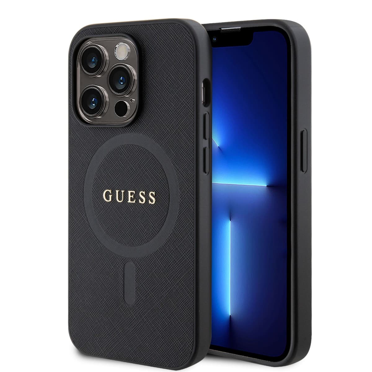 Guess PU Saffiano MagSafe Zadní Kryt pro iPhone 15 Pro Max Black - náhled 1