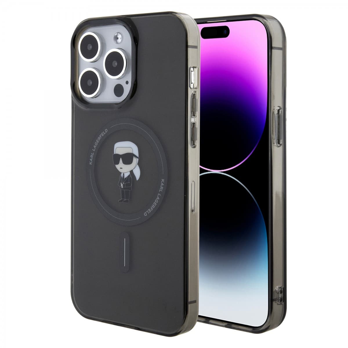 Karl Lagerfeld IML Ikonik MagSafe Zadní Kryt pro iPhone 15 Pro Max Black - náhled 1
