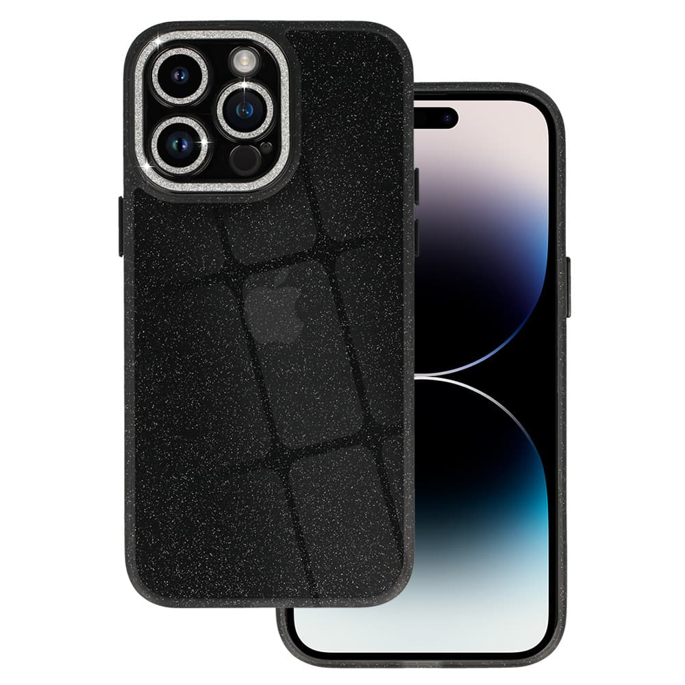 Pouzdro na mobil se třpytkami pro Iphone 14 černé - náhled 1