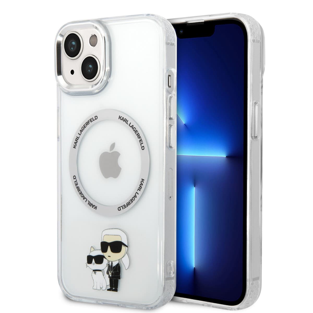 Karl Lagerfeld IML Karl and Choupette NFT MagSafe Zadní Kryt pro iPhone 15 Transparent - náhled 1
