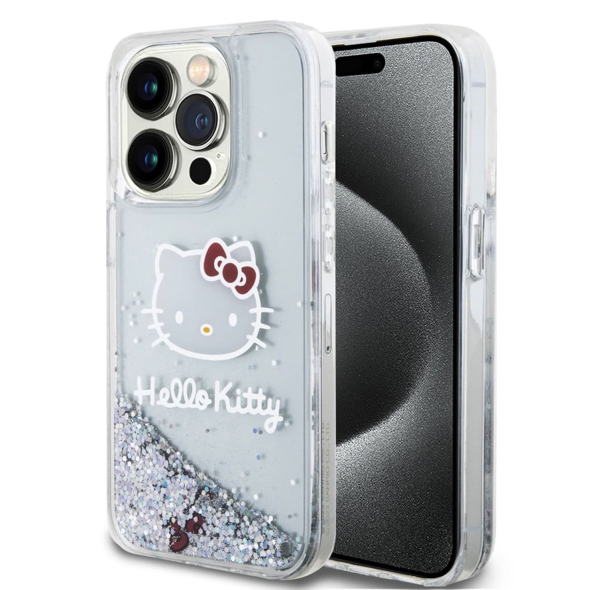 Hello Kitty Liquid Glitter Electroplating Head Logo Zadní Kryt pro iPhone 13 Pro Transparent - náhled 1