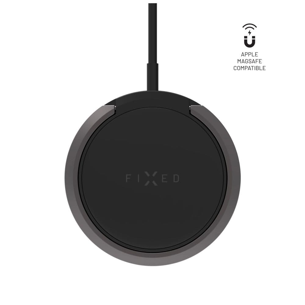 Bezdrátová nabíječka FIXED MagPad s podporou uchycení MagSafe a stojánkem, 15W, černá - náhled 1