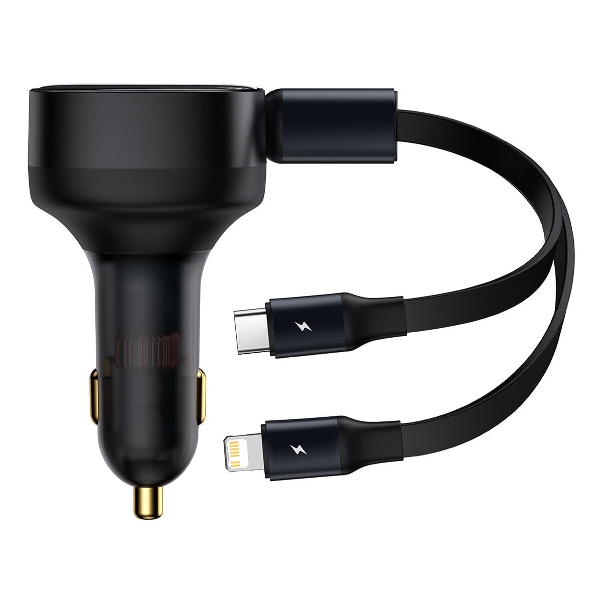 Rychlonabíječka Baseus Enjoyment (CGTX000001) 2v1 vysouvací USB-C + Lightning 30W černá - náhled 1