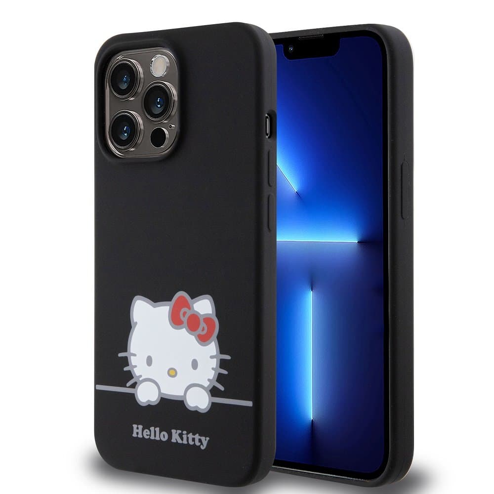 Hello Kitty Liquid Silicone Daydreaming Logo Zadní Kryt pro iPhone 13 Pro Black - náhled 1