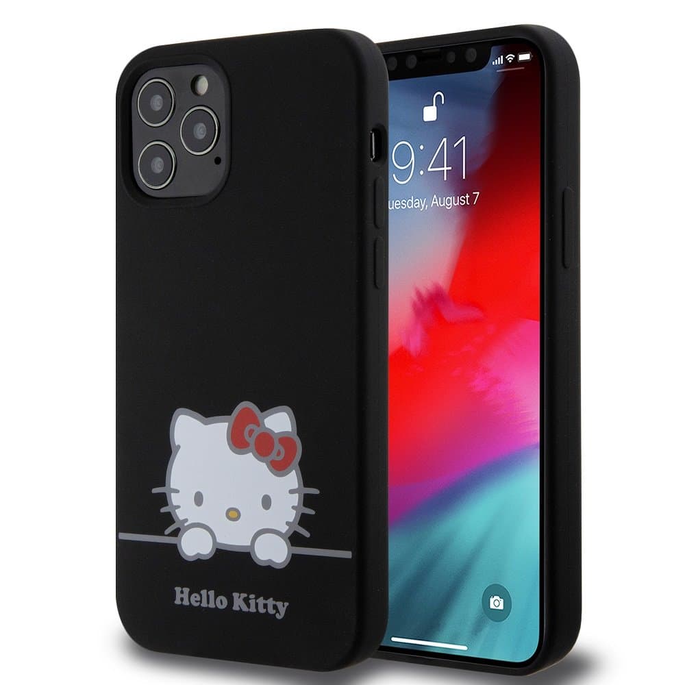Hello Kitty Liquid Silicone Daydreaming Logo Zadní Kryt pro iPhone 12/12 Pro Black - náhled 1