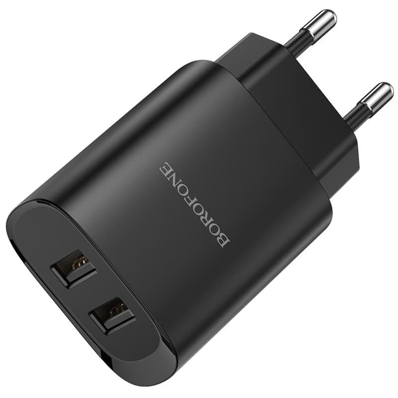 Cestovní adaptér Borofone BN2 Dual 2.1A černý - náhled 1