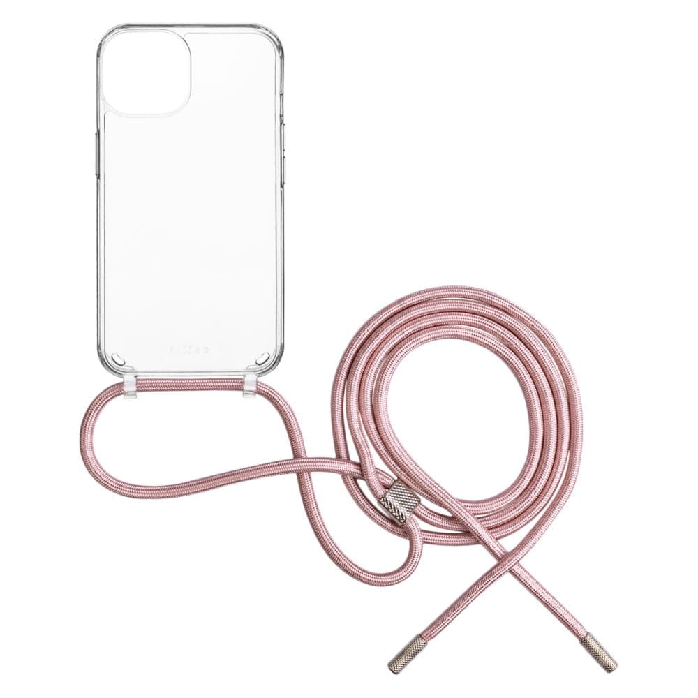 Pouzdro FIXED Pure Neck s růžovou šňůrkou na krk pro Samsung Galaxy A35 5G - náhled 1