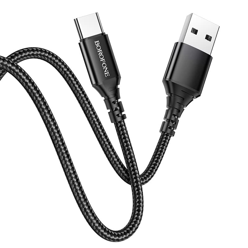 Kabel Borofone BX54 Ultra Bright - USB na typ C - 2,4A 1 metr černý - náhled 1