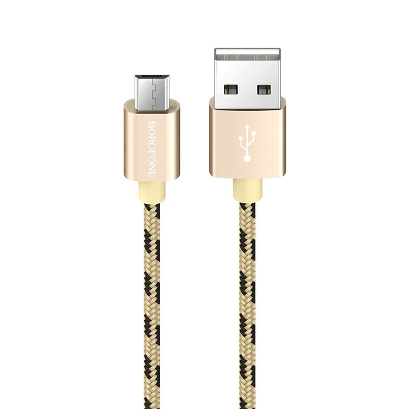Proudový kabel Borofone BX24 - USB na Micro USB - 2,4A 1 metr zlatý - náhled 1