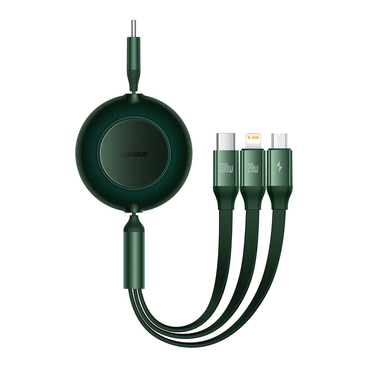 Kabel Baseus Bright Mirror 3 v 1 - Typ C na Micro USB, Lightning, Typ C - 100W 1,1 metru (CAMJ010206) zelený - náhled 1
