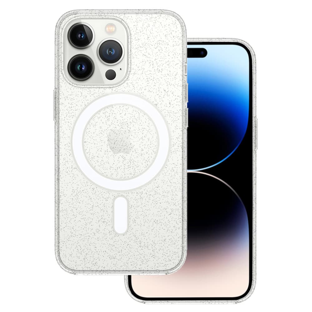 TEL PROTECT MagSilicone Clear Case pro Iphone 14 Pro Max Glitter - náhled 1