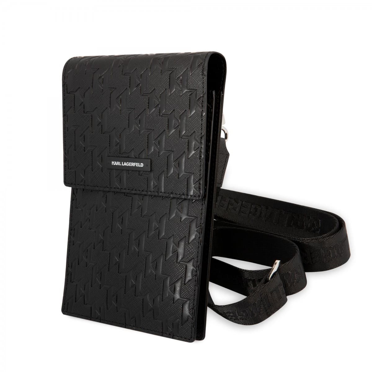 Karl Lagerfeld Saffiano Monogram Wallet Phone Bag Black - náhled 1