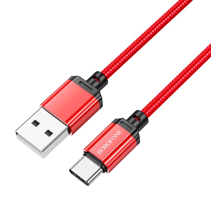 Kabel Borofone BX87 Sharp - USB na typ C - 3A 1 metr červený - náhled 1